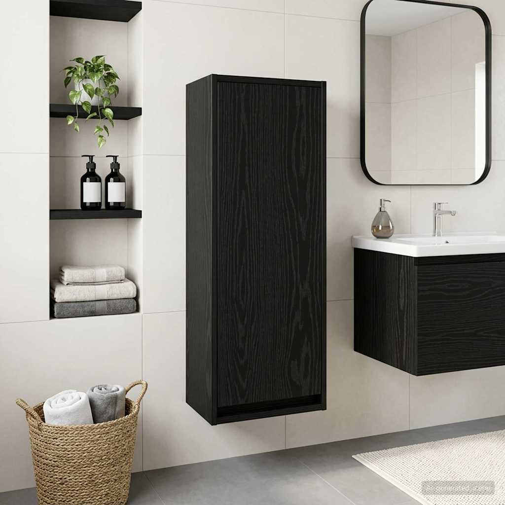 Umivaonik s policom za zid Crni hrast 35 x 20 x 81 cm