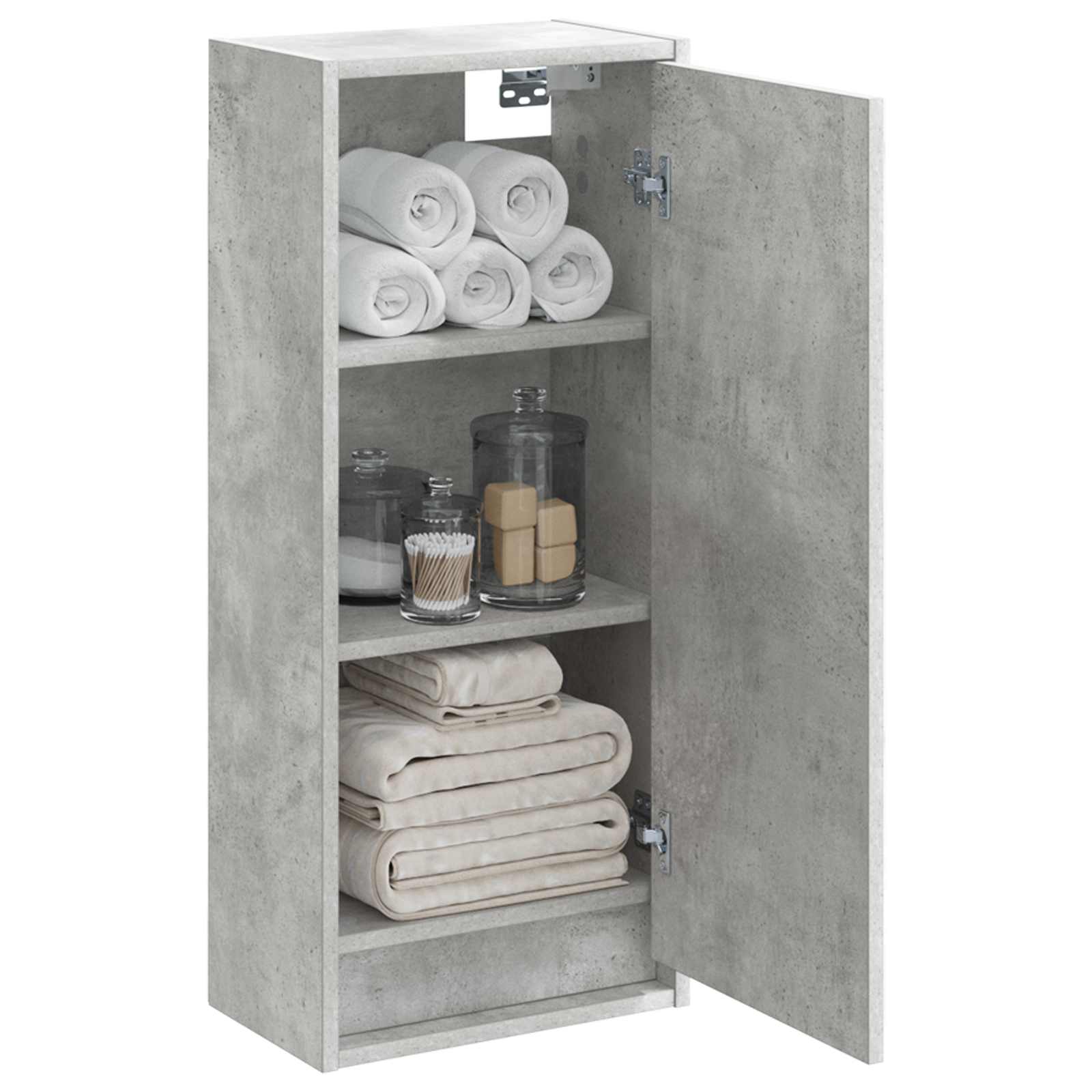Umivaonik s policom za zid Betonska siva 35 x 20 x 81 cm