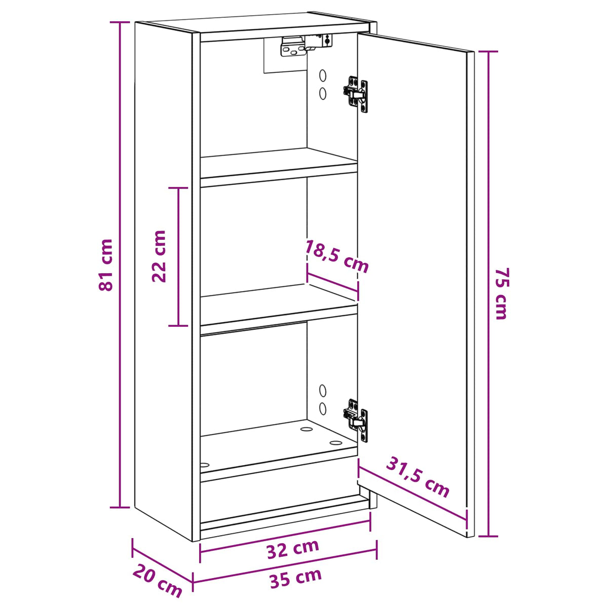 Umivaonik s policom za zid Betonska siva 35 x 20 x 81 cm
