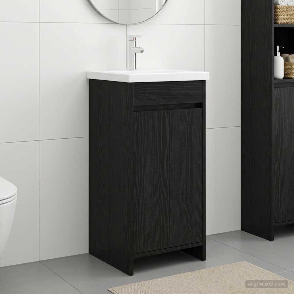 Kupaonski umivaonik s sudoperom Crni hrast 42 x 40 x 84,5 cm