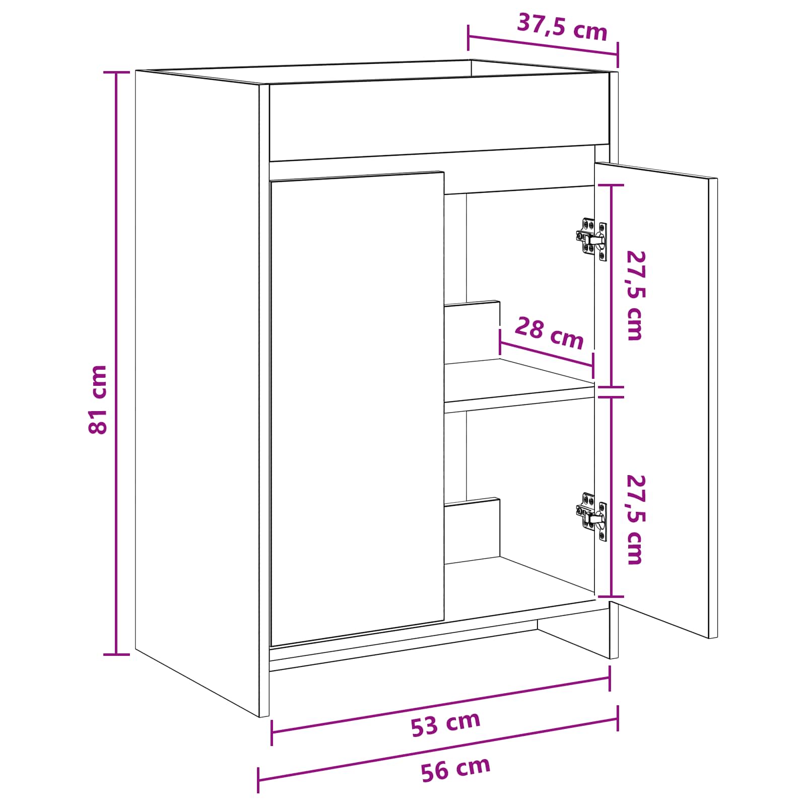 Kabinetski ormarić ispod umivaonika Hrast sonoma