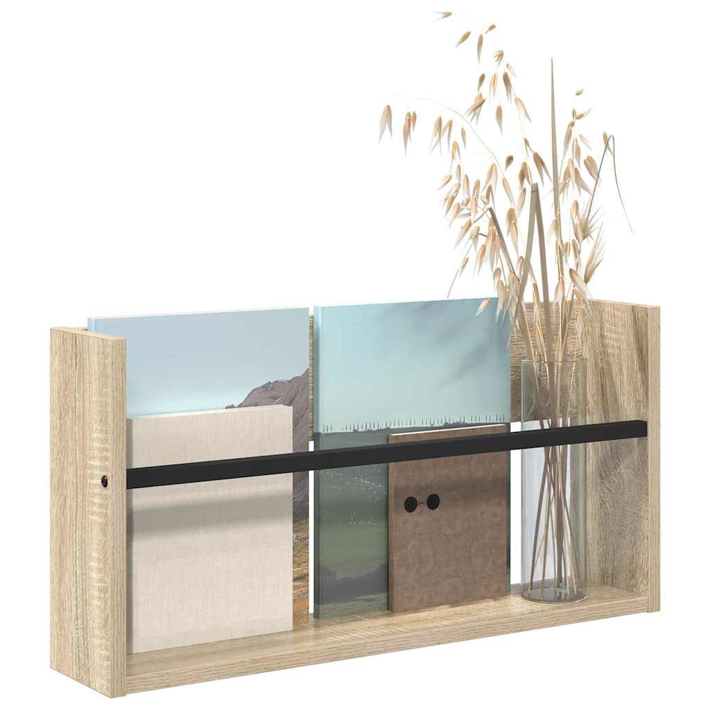 Polica za časopise s policom Zidne Sonoma hrast 60 x 12 x 30 cm