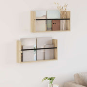 Polica za časopise s policom 2 pcs Sonoma hrast 60 x 12 x 30 cm