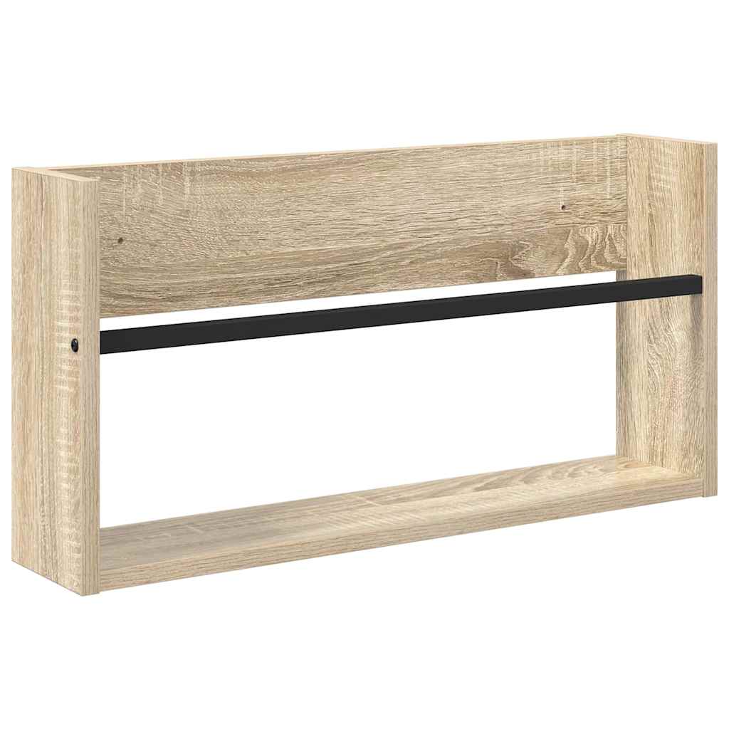 Polica za časopise s policom 2 pcs Sonoma hrast 60 x 12 x 30 cm
