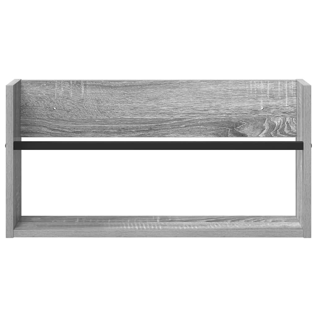 Polica za časopise s policom Zidne Siva Sonoma 60 x 12 x 30 cm
