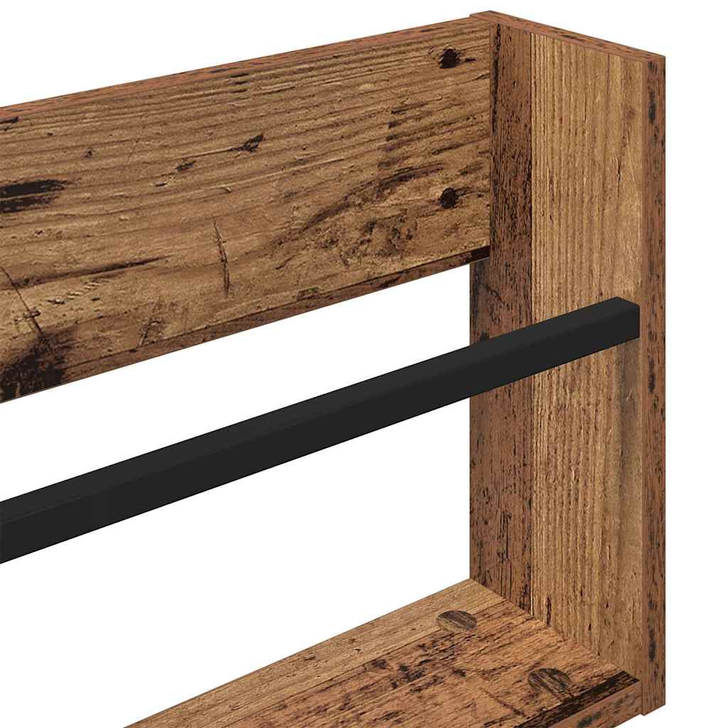 Polica za časopise s policom 2 pcs Staro drvo 60 x 12 x 30 cm