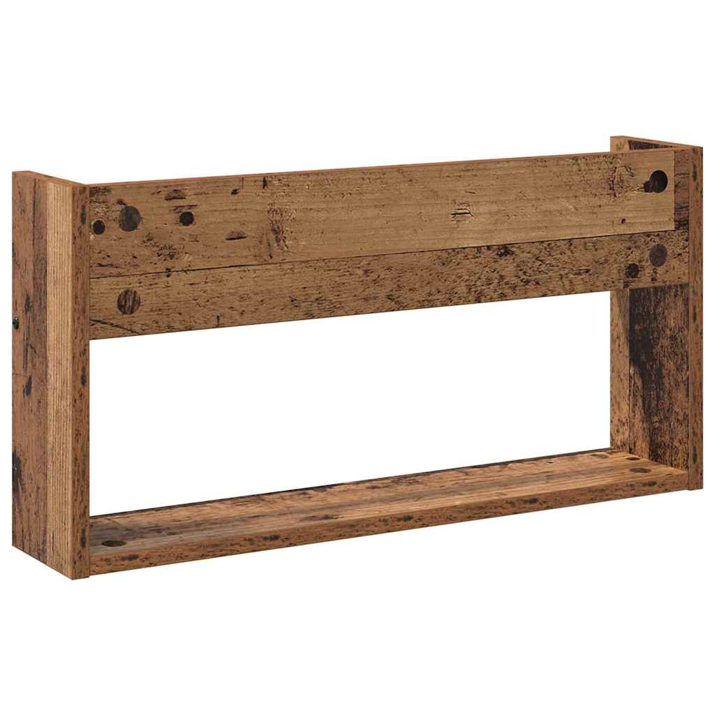 Polica za časopise s policom 2 pcs Staro drvo 60 x 12 x 30 cm