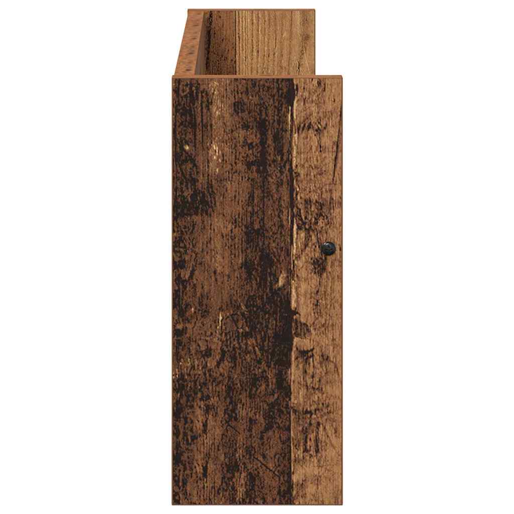 Polica za časopise s policom 2 pcs Staro drvo 60 x 12 x 30 cm