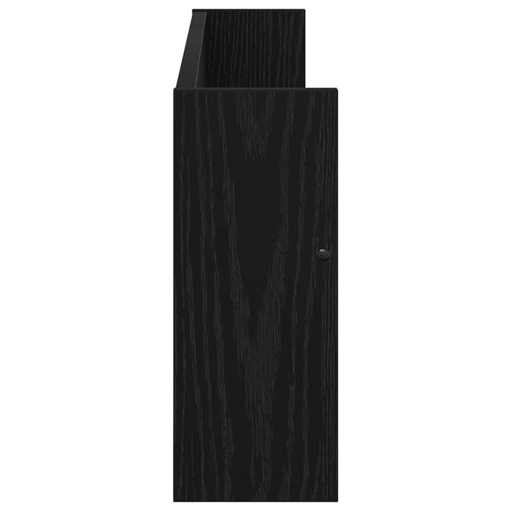 Polica za časopise s policom 2 pcs Crni hrast 80 x 12 x 30 cm