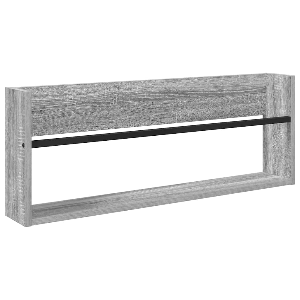 Polica za časopise s policom Zidne Siva Sonoma 80 x 12 x 30 cm