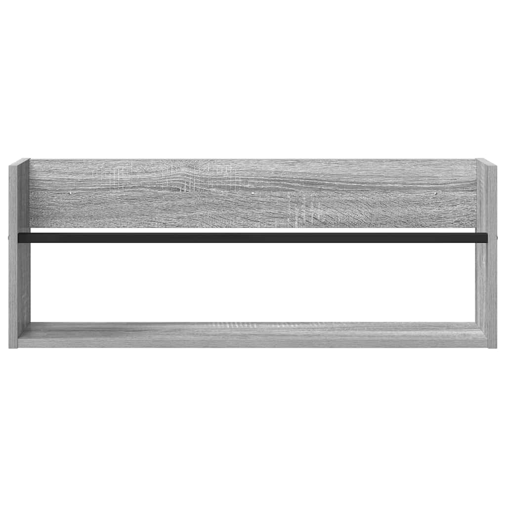 Polica za časopise s policom Zidne Siva Sonoma 80 x 12 x 30 cm