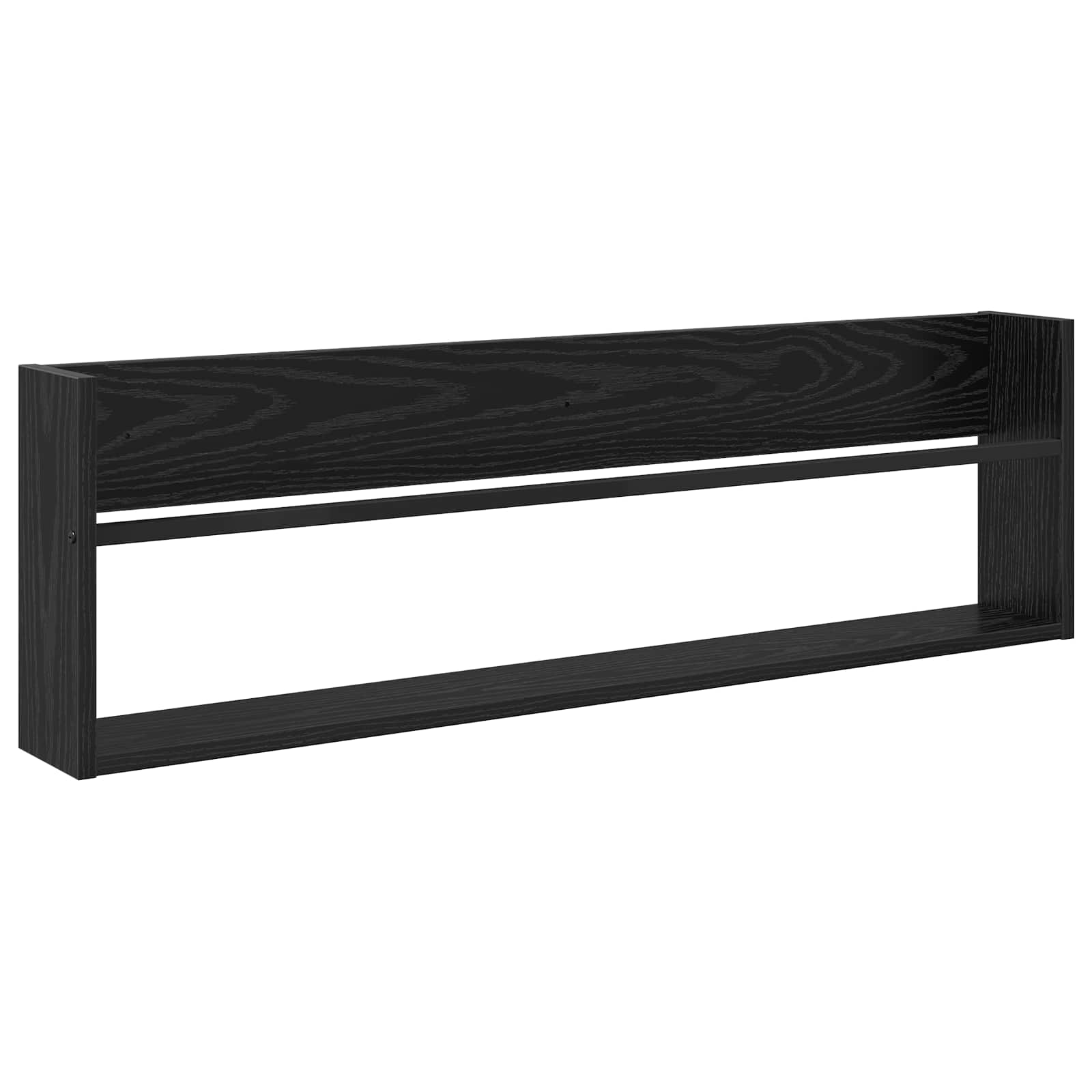 Polica za časopise s policom Zidne Crni hrast 100 x 12 x 30 cm
