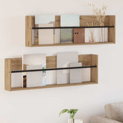 Polica za časopise 2 pcs Umjetnički hrast 100 x 12 x 30 cm