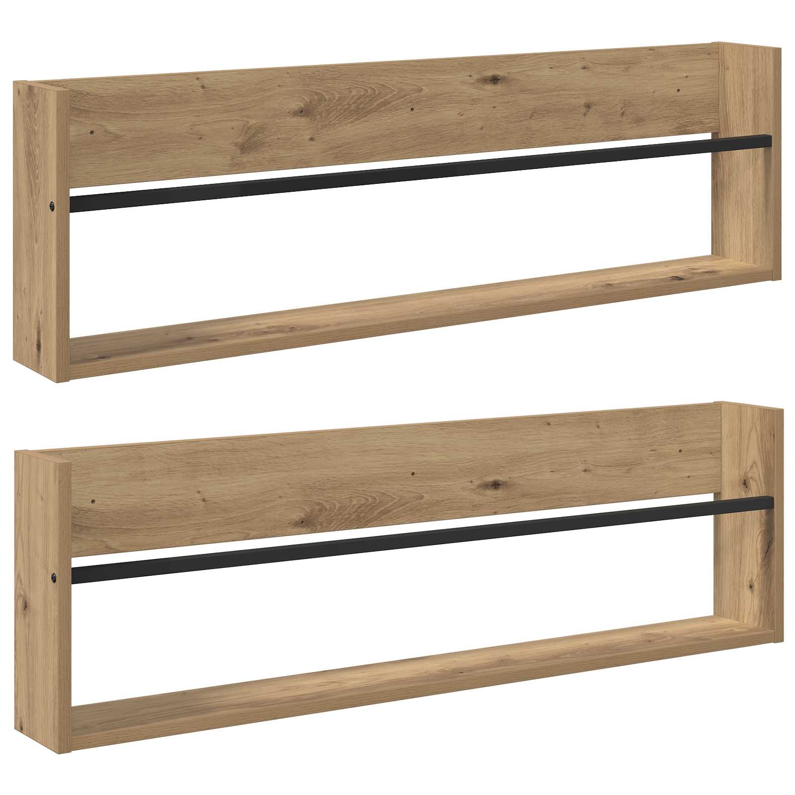 Polica za časopise 2 pcs Umjetnički hrast 100 x 12 x 30 cm