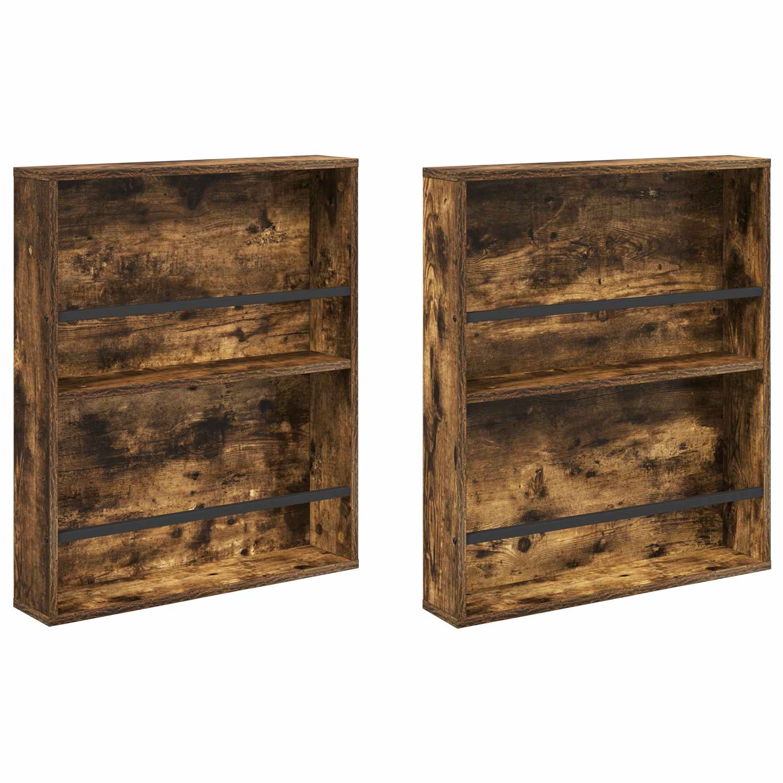 Polica za časopise Zidne 2 pcs Dimljeni hrast 60 x 12 x 70 cm
