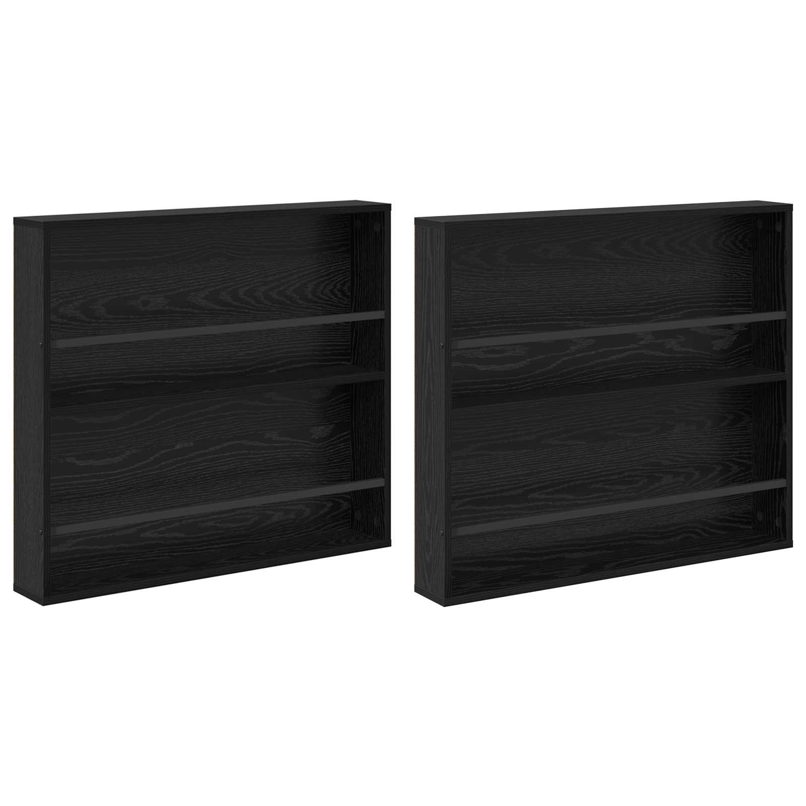 Polica za časopise s policom 2 pcs Crni hrast 80 x 12 x 70 cm