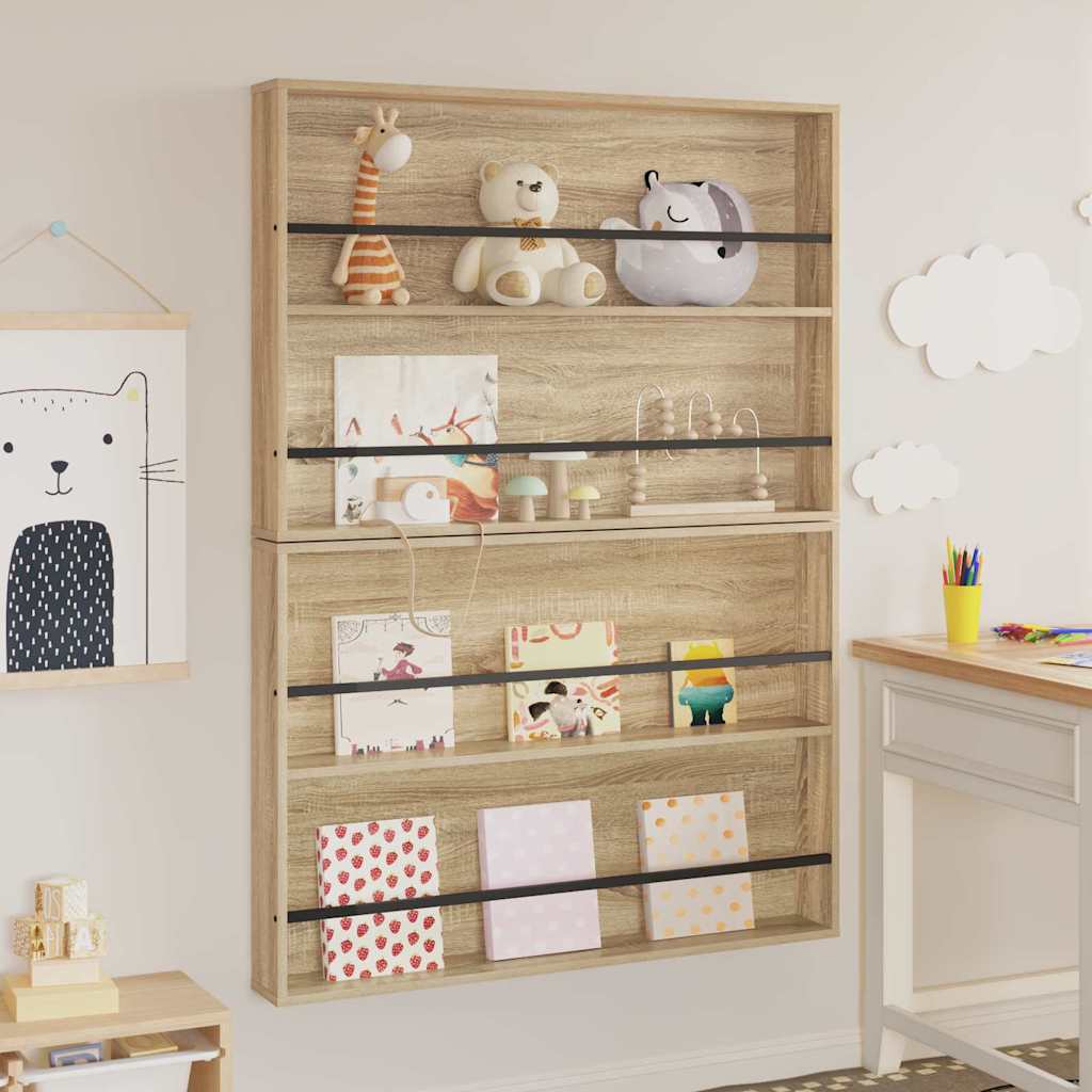 Polica za časopise Zidne 2 pcs Sonoma hrast 100 x 12 x 70 cm