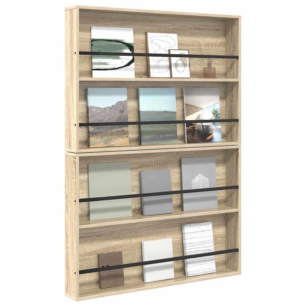 Polica za časopise Zidne 2 pcs Sonoma hrast 100 x 12 x 70 cm