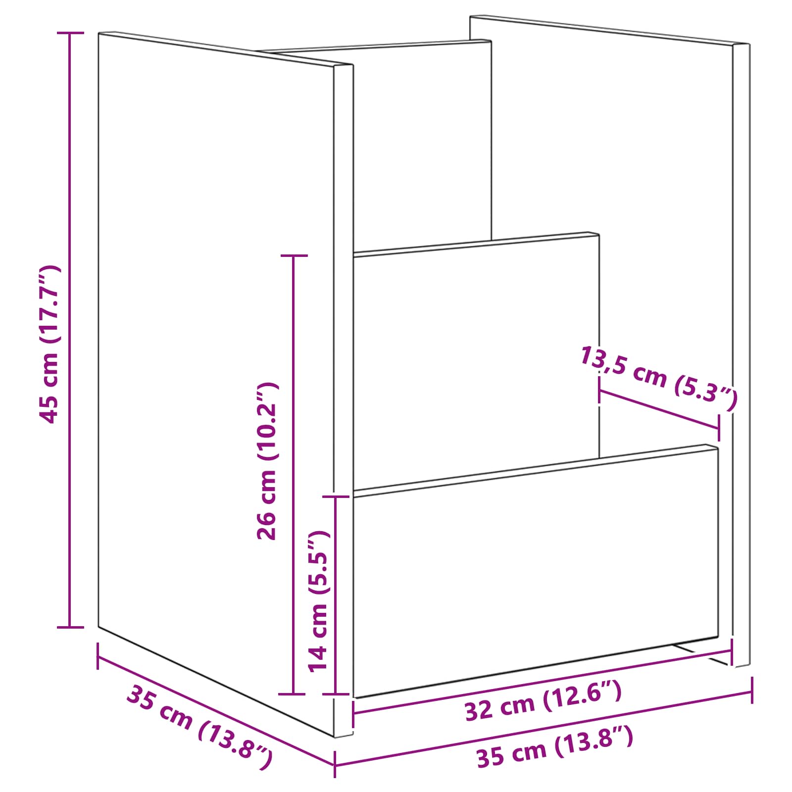 Polica za časopise Crni hrast 35 x 35 x 45 cm Konstruirano drvo