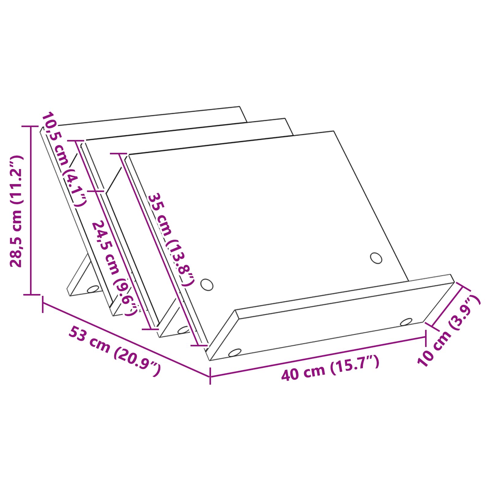 Polica za časopise s policom Umjetnički hrast 53 x 40 x 28,5 cm