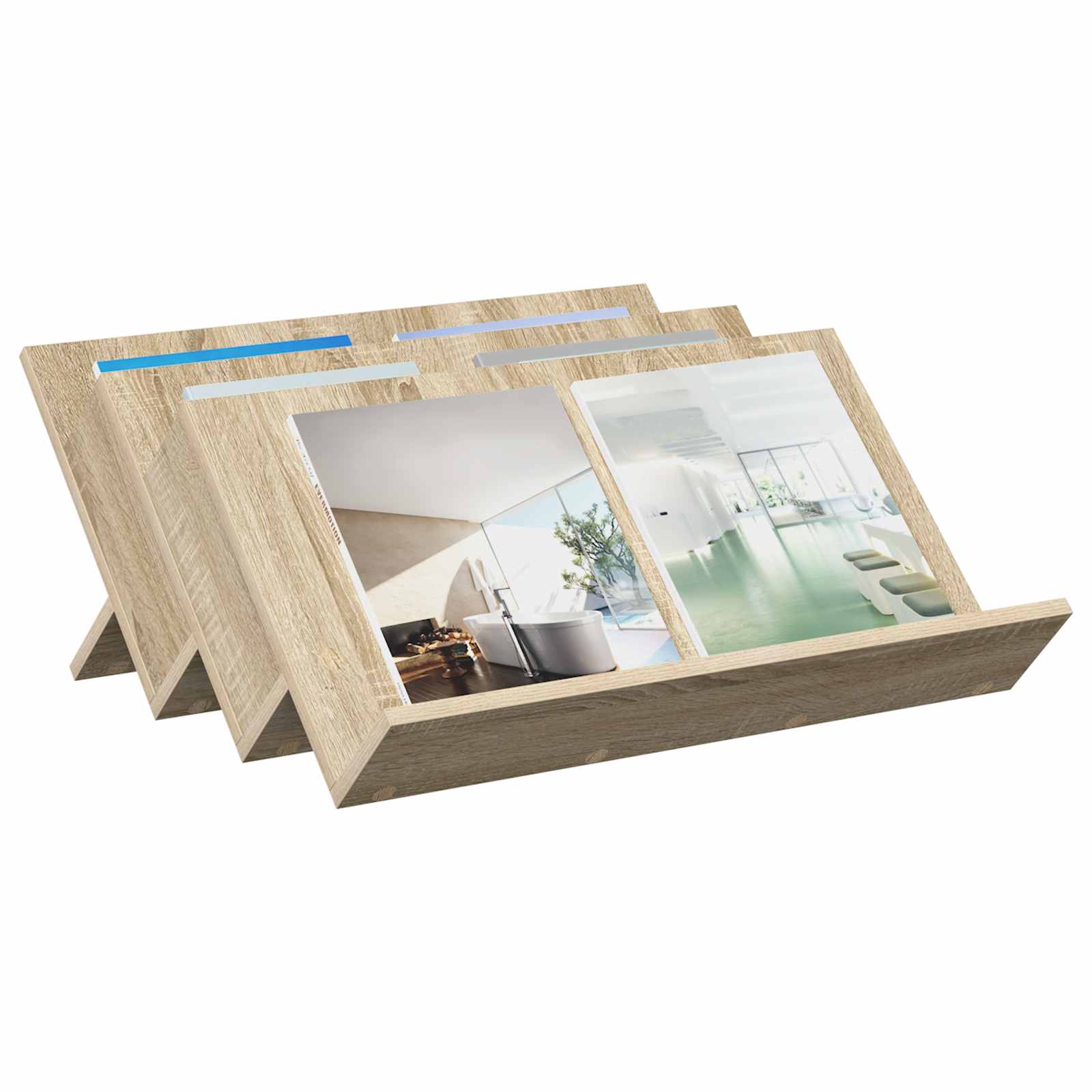 Polica za časopise s policom Sonoma hrast 65 x 53 x 28,5 cm