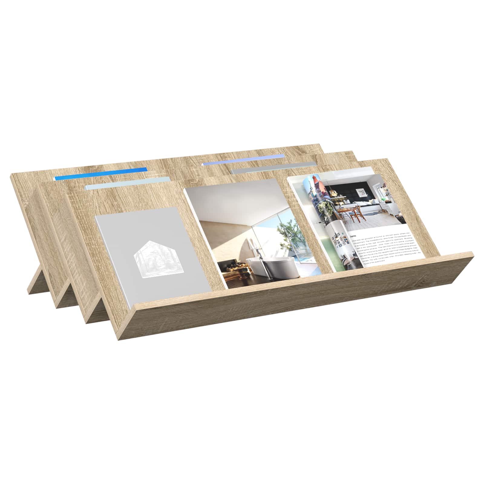Polica za časopise s policom Sonoma hrast 90 x 53 x 28,5 cm
