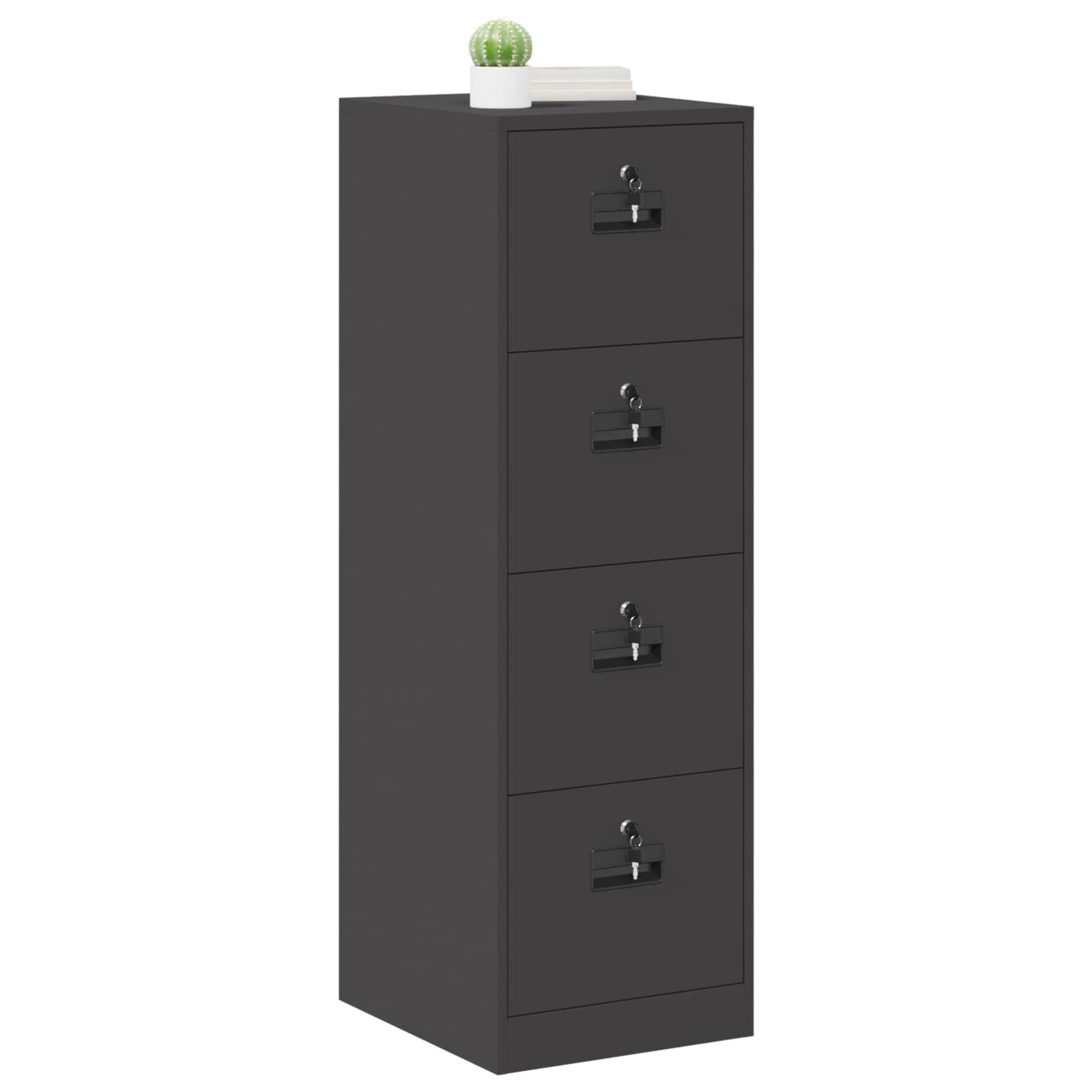 Kabinet za datoteke s ladicama 2 pcs Crna 44 x 50 x 139 cm