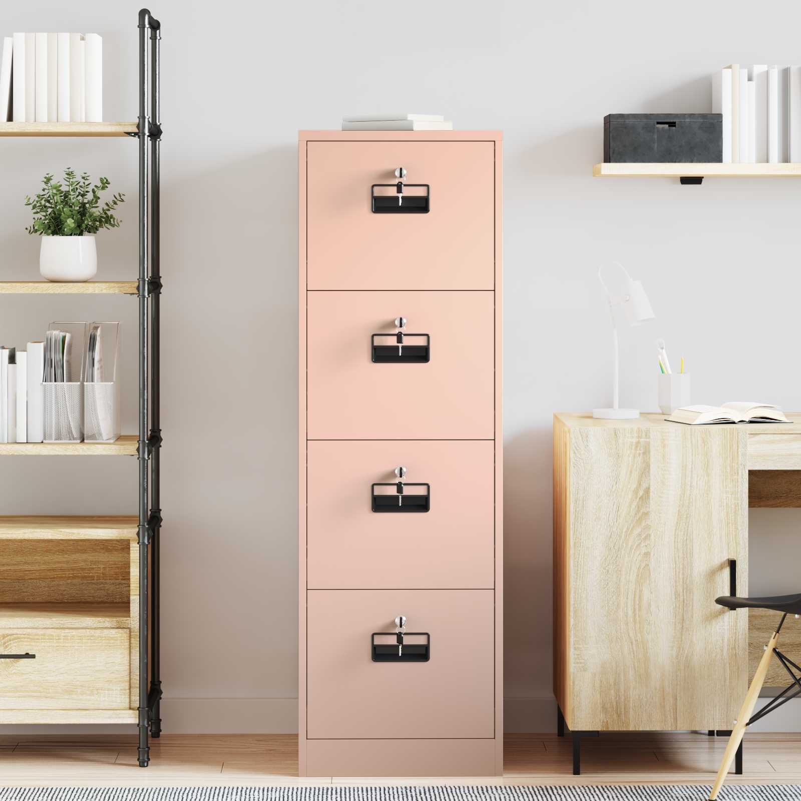 Kabinet za datoteke s ladicama 2 pcs Ružičasta 44 x 50 x 139 cm