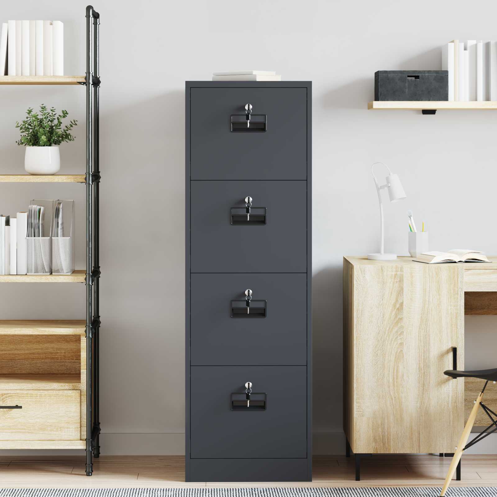 Kabinet za datoteke s ladicama 2 pcs Antracit 44 x 50 x 139 cm
