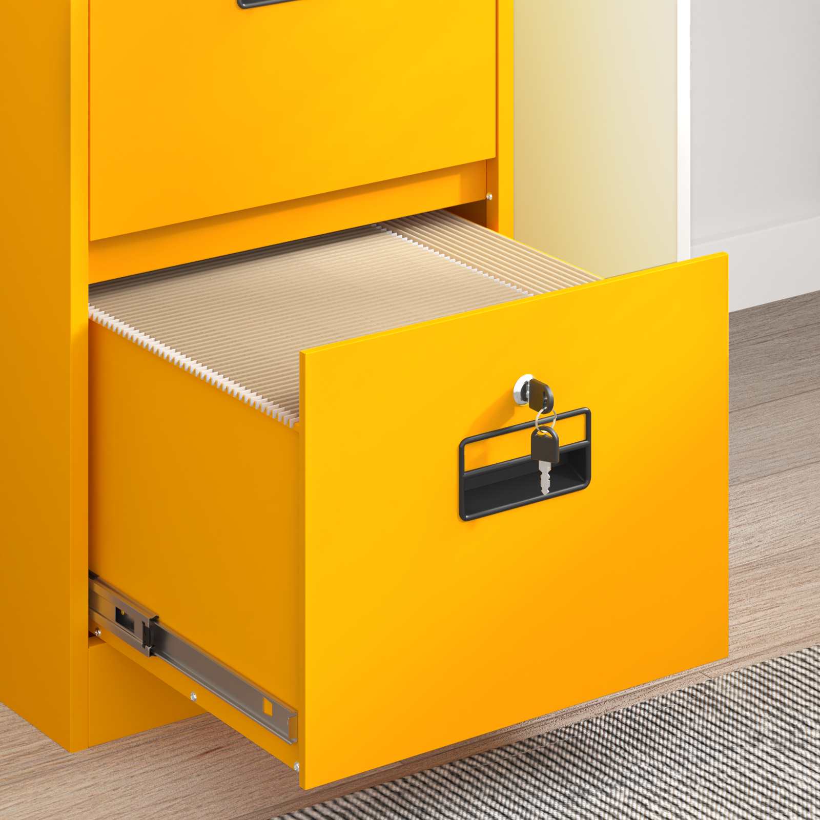Kabinet za datoteke s ladicama 2 pcs Žuta 44 x 50 x 139 cm