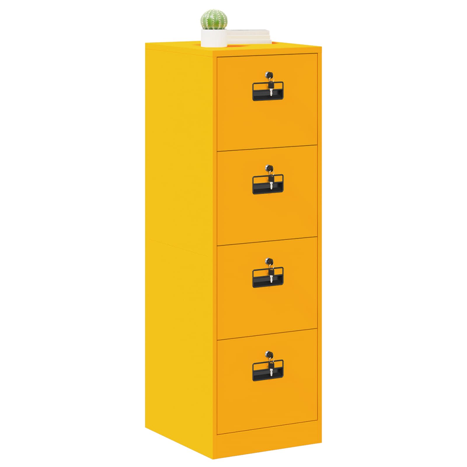 Kabinet za datoteke s ladicama 2 pcs Žuta 44 x 50 x 139 cm