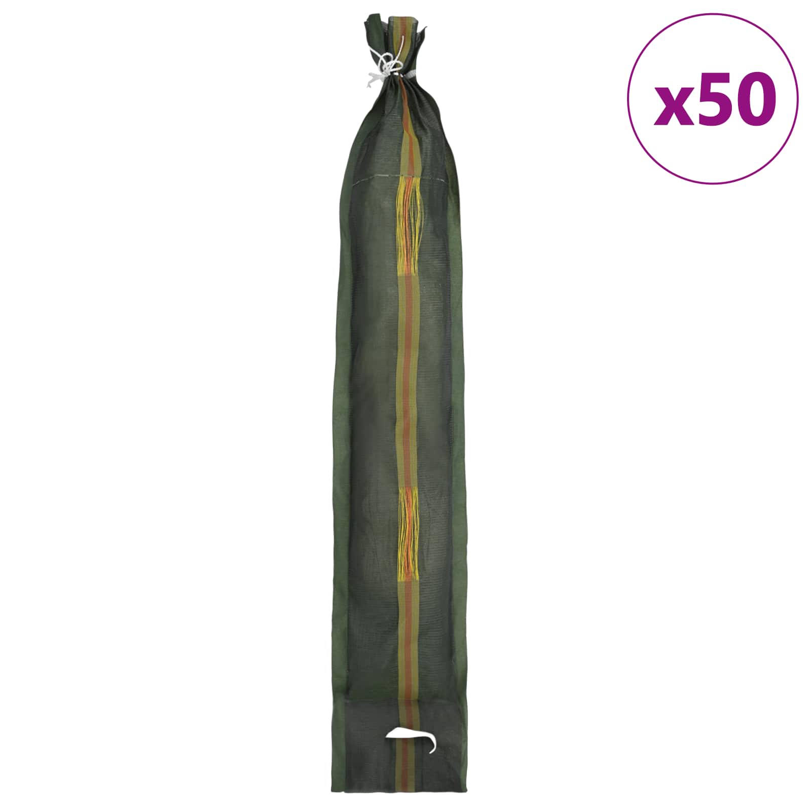 Vreće s pijeskom 50 pcs Tamnozelena 100 x 25 cm HDPE