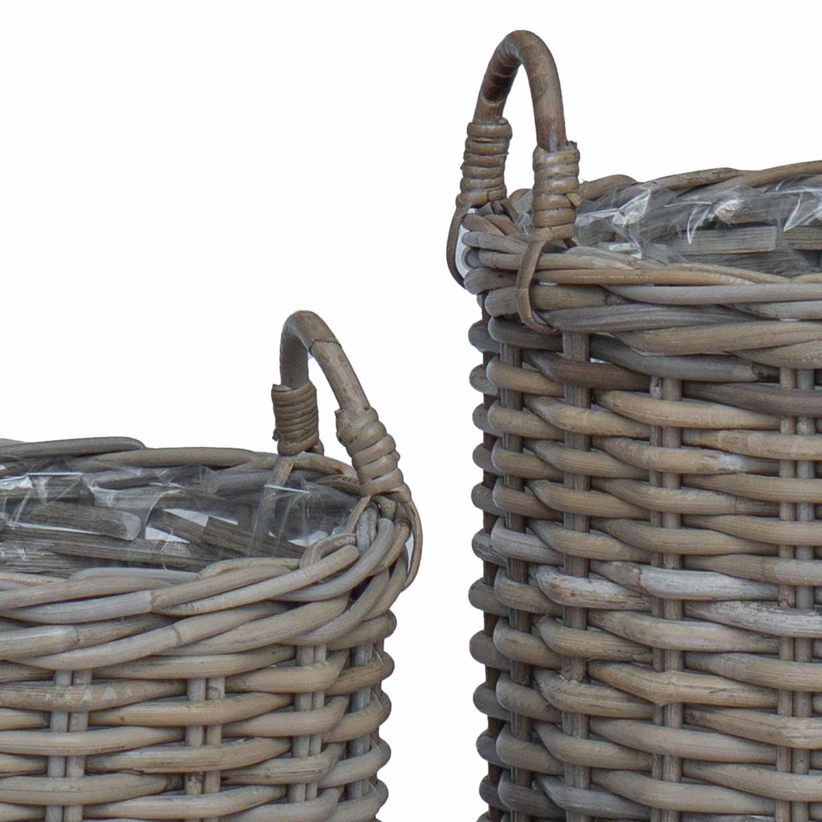 Vazon koš s pohranom 2 pcs Siva Lacak ratan