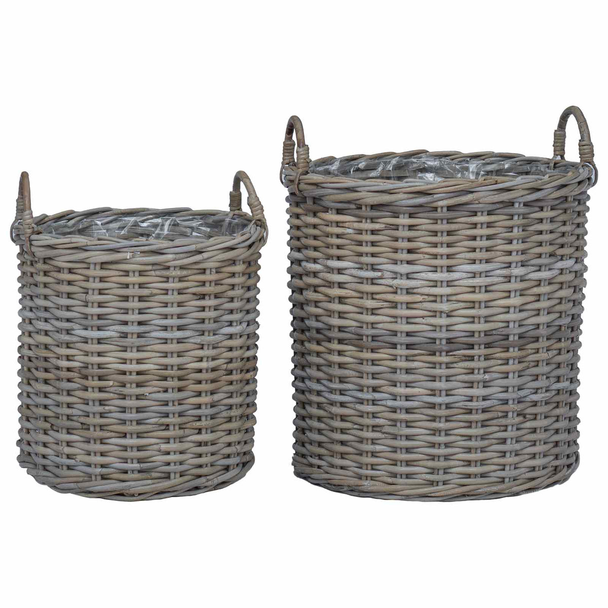 Vazon koš s pohranom 2 pcs Siva Lacak ratan