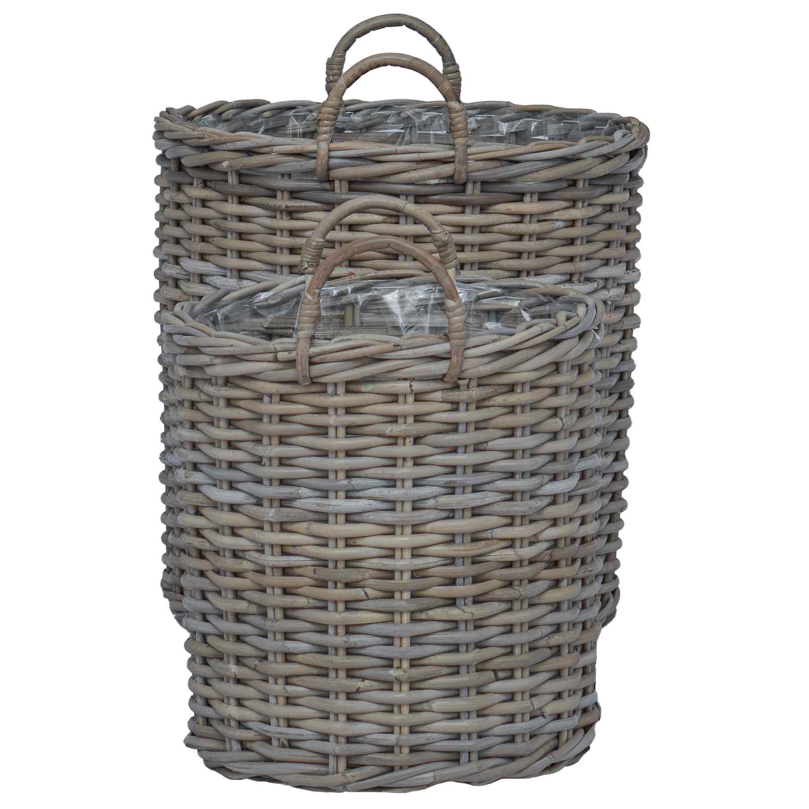 Vazon koš s pohranom 2 pcs Siva Lacak ratan