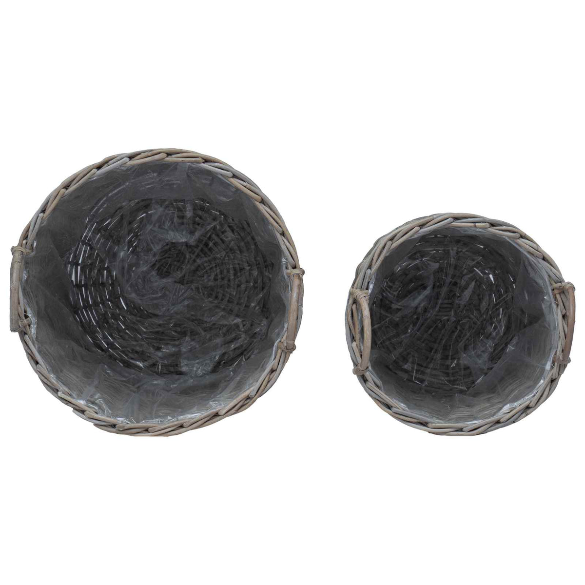 Vazon koš s pohranom 2 pcs Siva Lacak ratan
