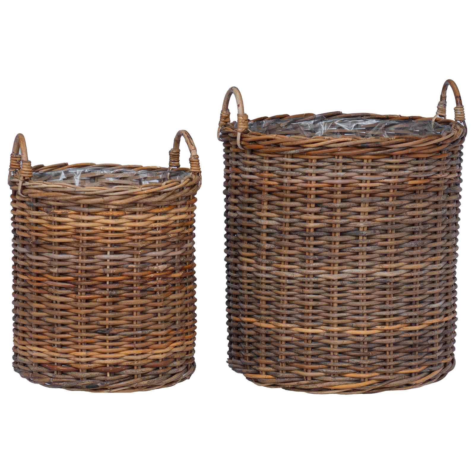 Vazon koš s pohranom 2 pcs Smeđa Lacak ratan
