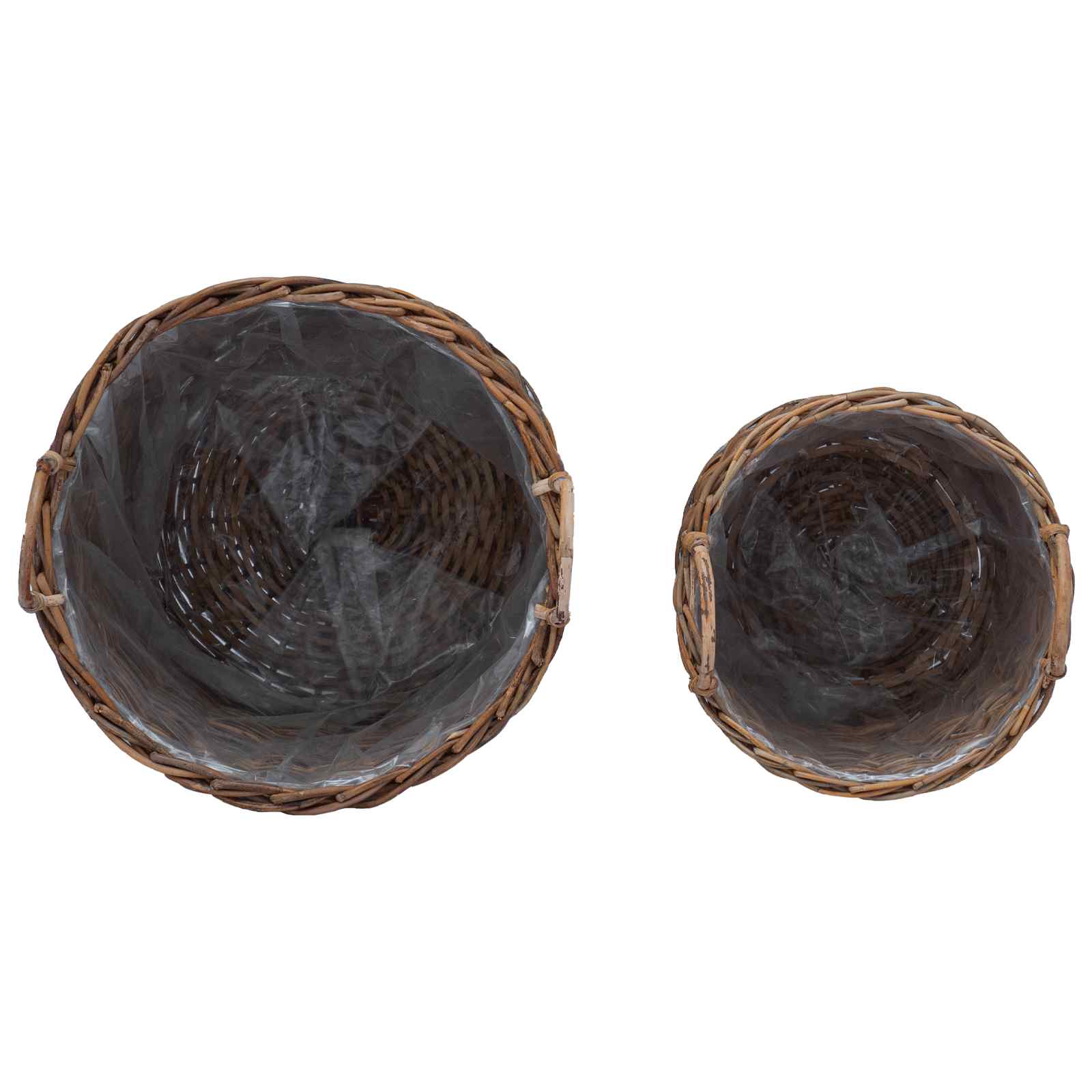 Vazon koš s pohranom 2 pcs Smeđa Lacak ratan