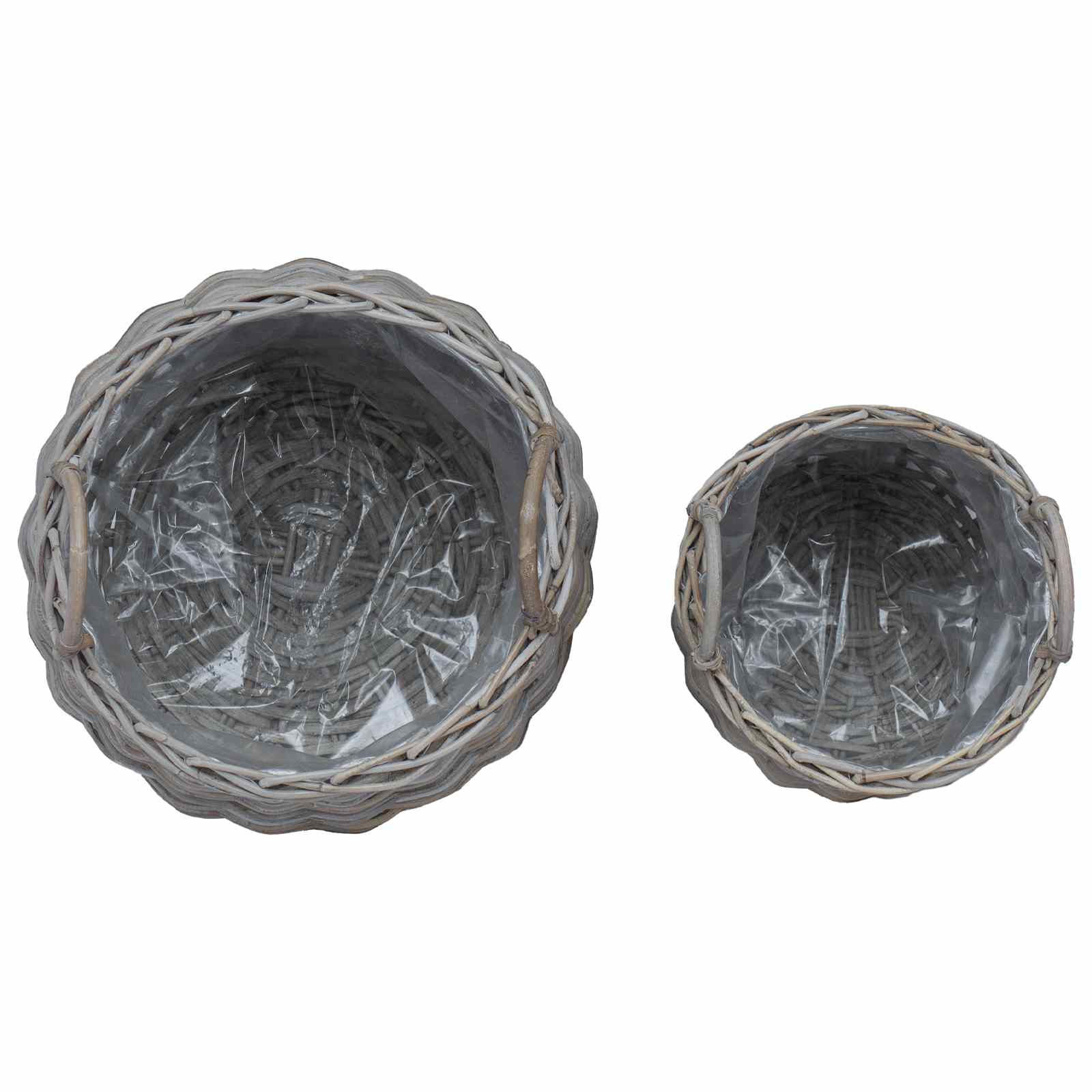 Vazon koš s pohranom 2 pcs Siva Lacak Ratan