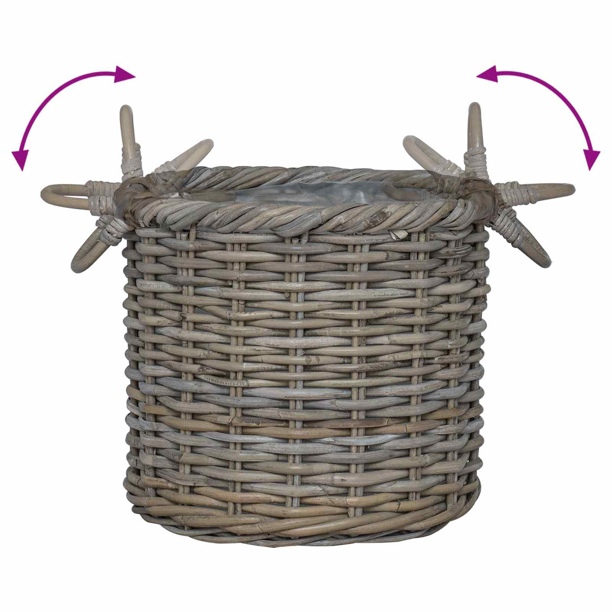 Košara za saksije s pohranom 3 pcs Kubu siva Kubu Ratan