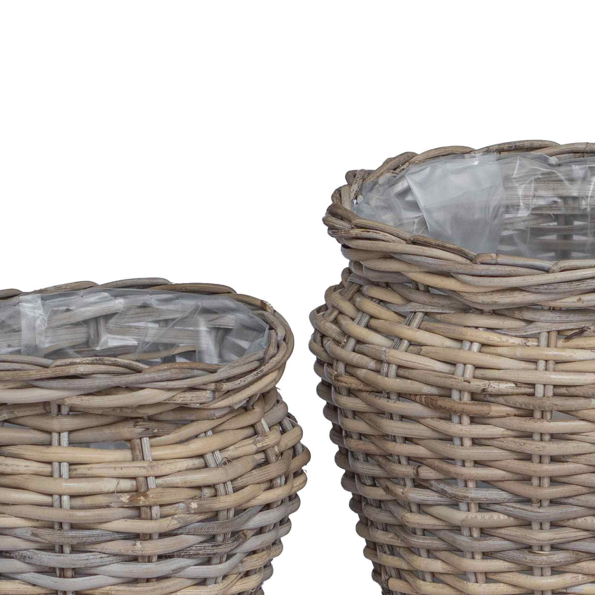 Košarica za saksije s pohranom 2 pcs Siva Lacak ratan