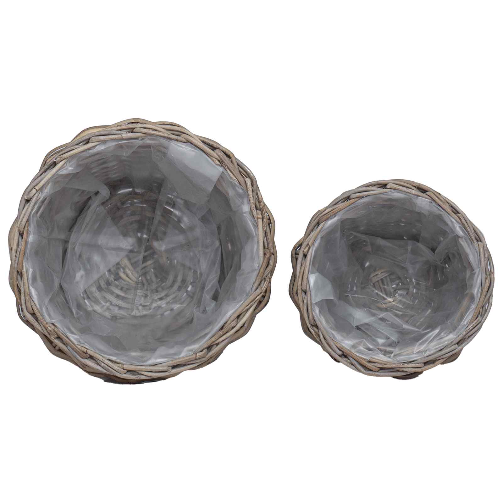 Košarica za saksije s pohranom 2 pcs Siva Lacak ratan