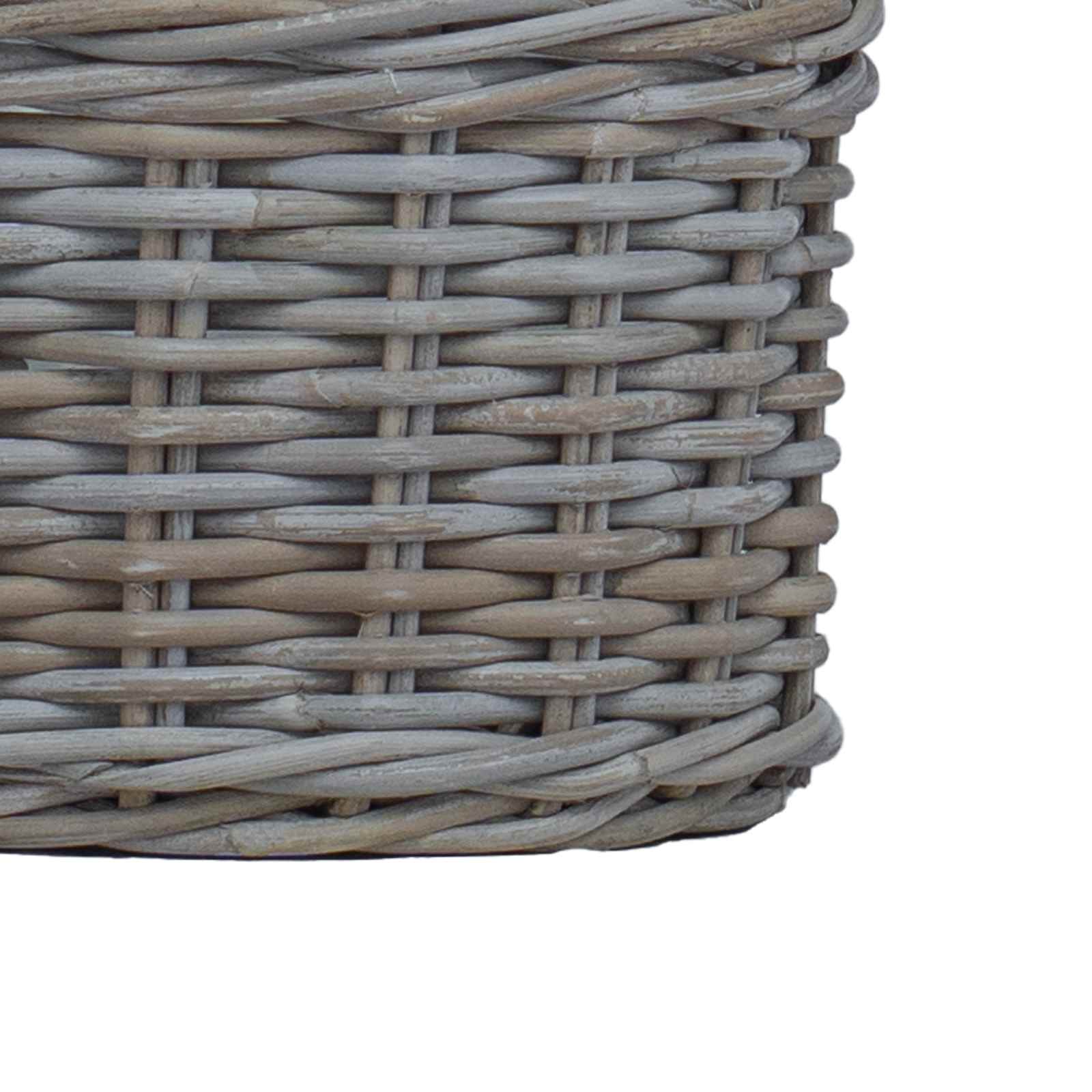 Saksija Košara s pohranom 2 pcs Siva Kubu Ratan