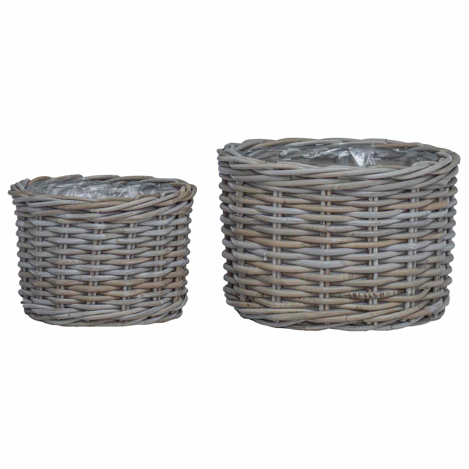 Saksija Košara s pohranom 2 pcs Siva Kubu Ratan