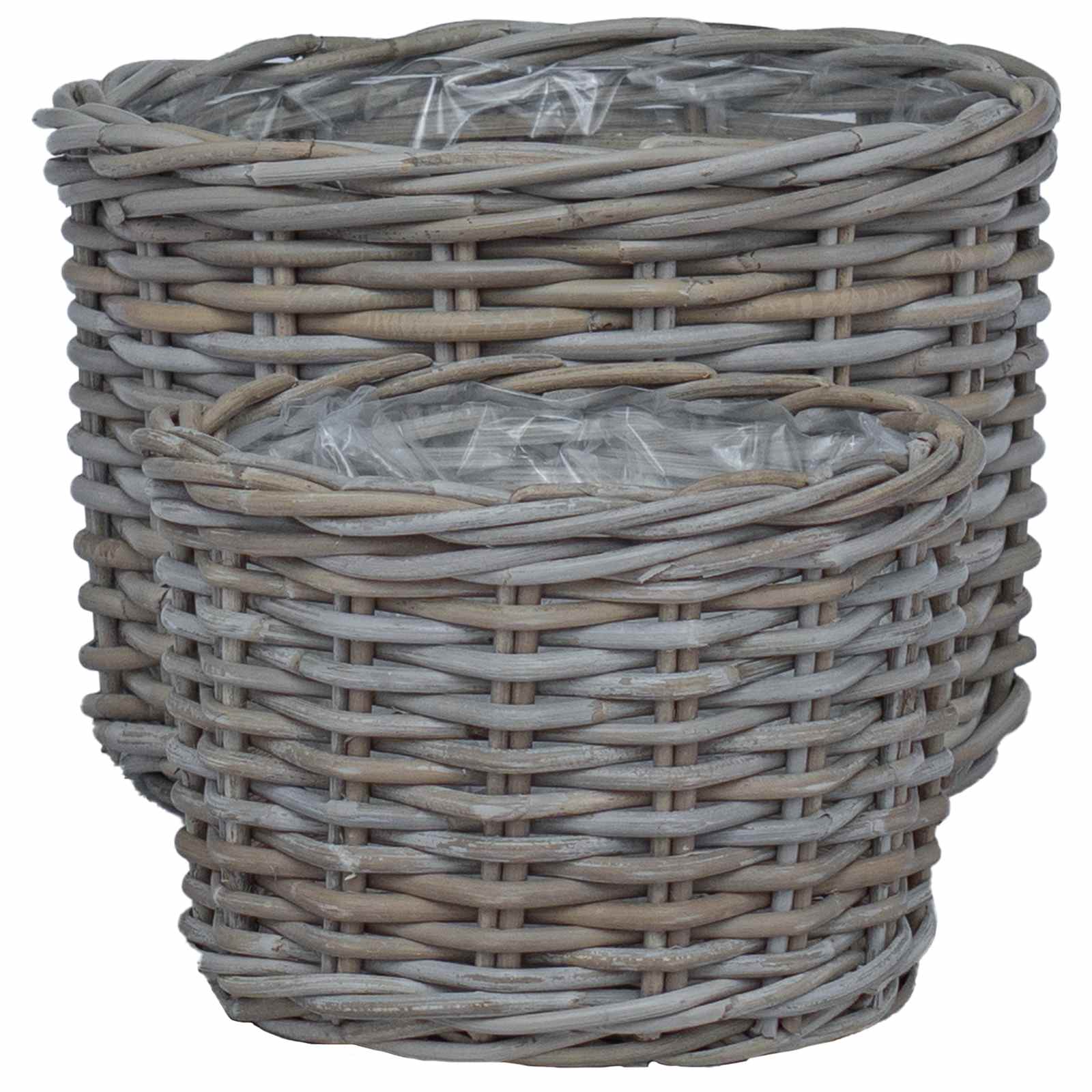 Saksija Košara s pohranom 2 pcs Siva Kubu Ratan