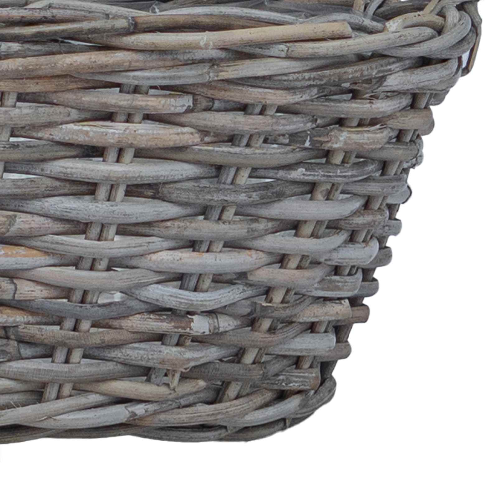 Košarica za saksije s pohranom 2 pcs Siva Lacak ratan