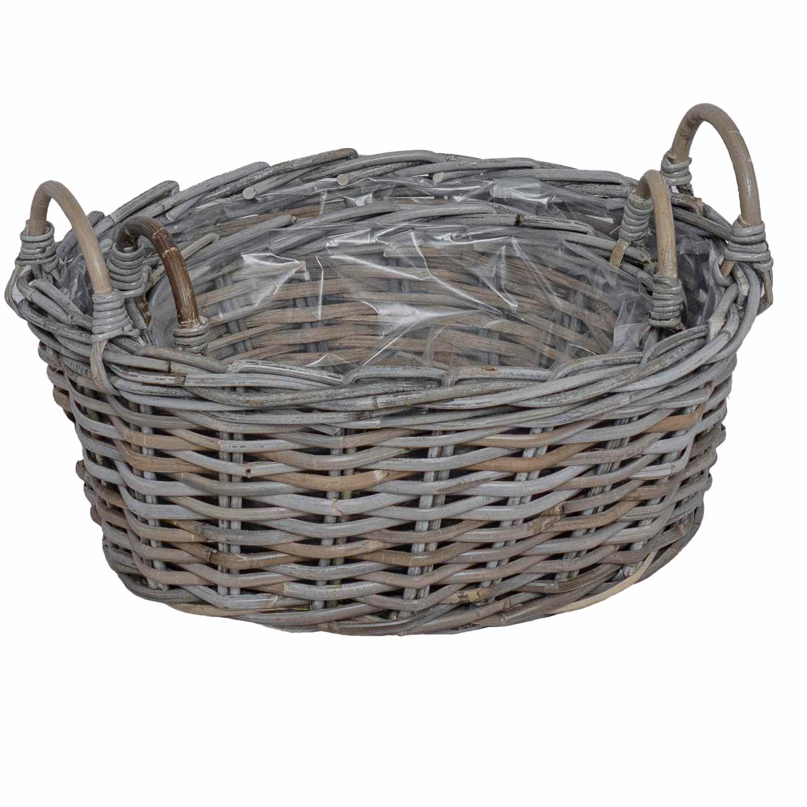 Košarica za saksije s pohranom 2 pcs Siva Lacak ratan
