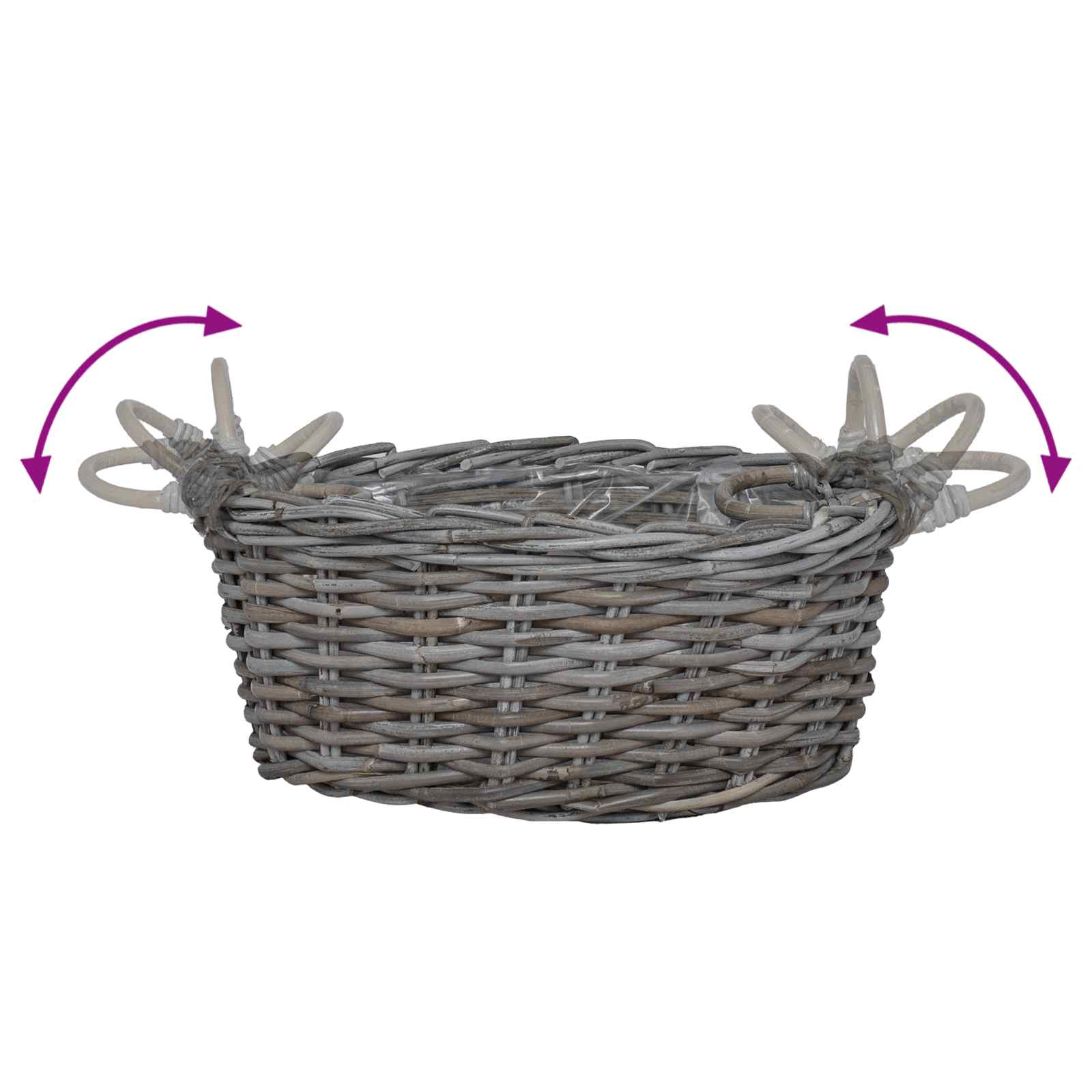 Košarica za saksije s pohranom 2 pcs Siva Lacak ratan