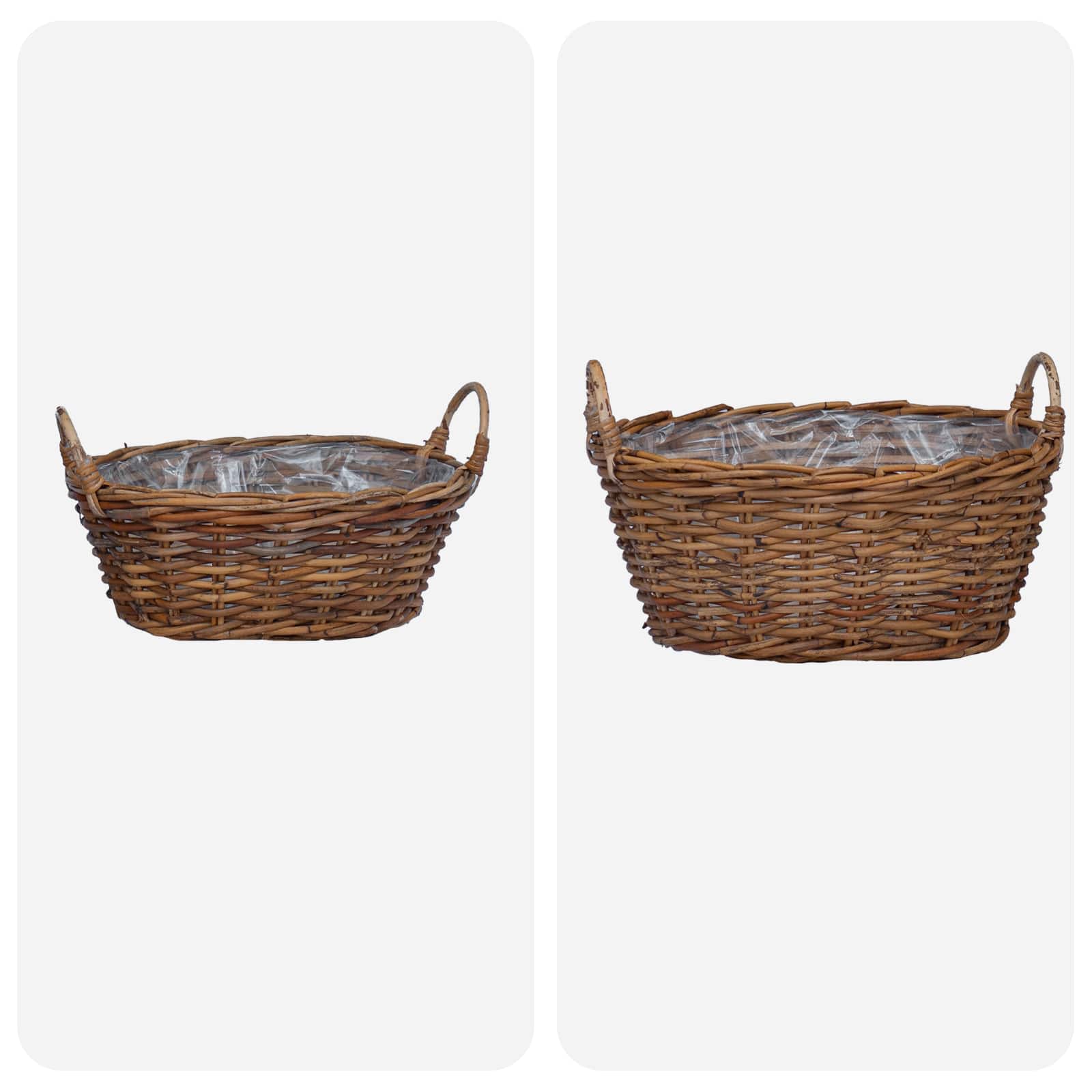 Košarica za saksije s pohranom 2 pcs Smeđa Lacak ratan