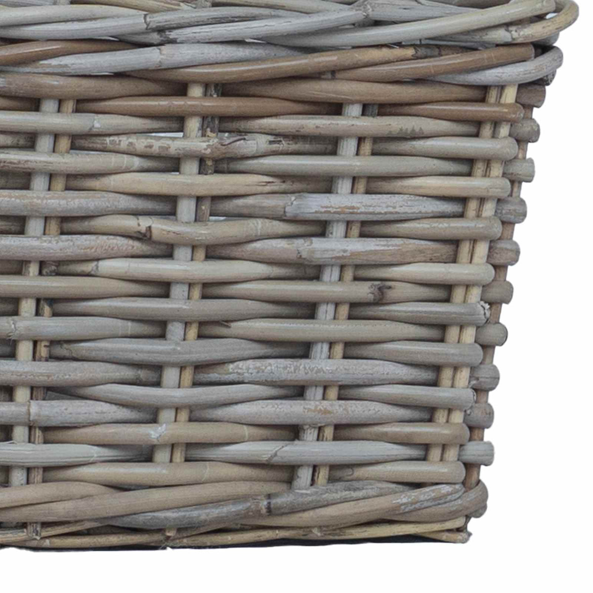 Saksija košarica s pohranom 3 pcs Siva Kubu Ratan